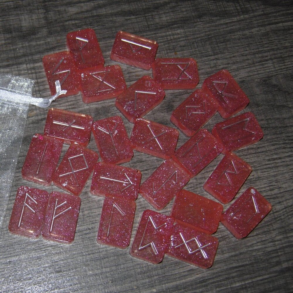 Viking Futhark Runes Stone Set